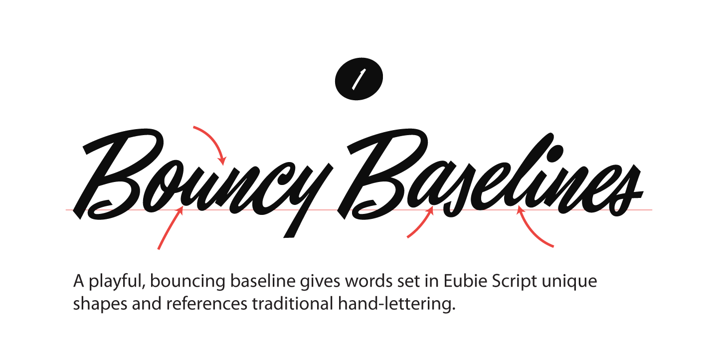 Eubie Script bouncy baseline font preview