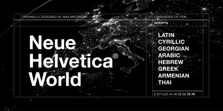 Neue Helvetica World font