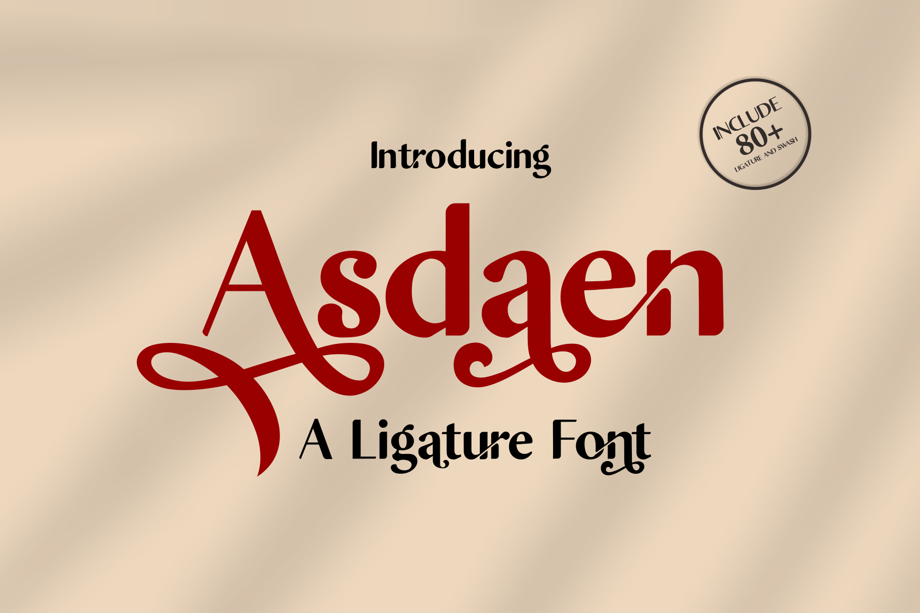 Asdaen, a ligature font