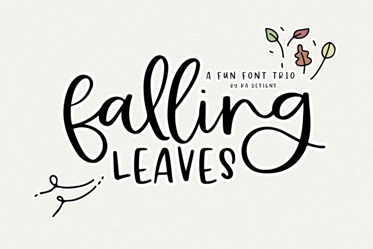 Falling Leaves - A Font Duo with Doodles example image 1