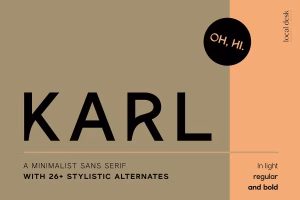 Karl, a cool sans font with unique alternates