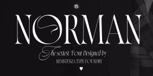 Norman, a highly condensed and contrasted serif