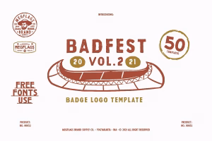 Badfest volume 02, a pack of 50 Badge and Logo Templates
