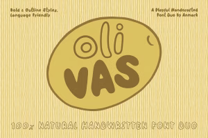 Olivas, tasty handmade font duo