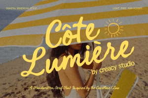 Côte Lumière, a coastal handwritten script font