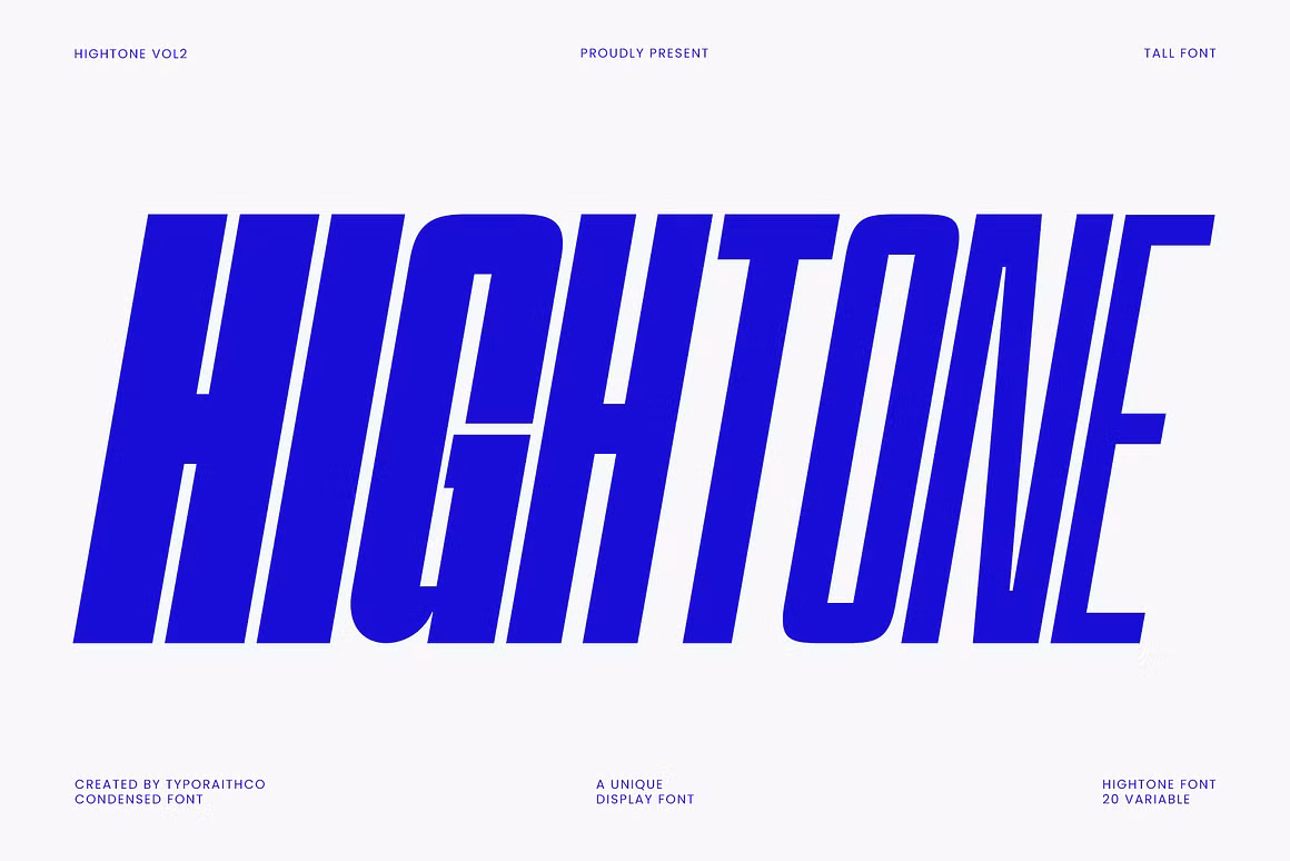Hightone - Tall Condensed Sans Serif with Variable Styles